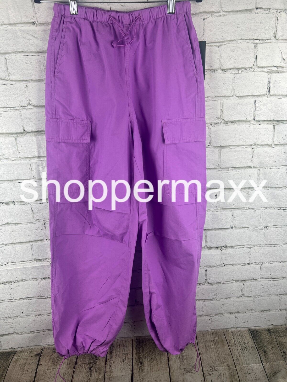 Women's High-Rise Cargo Parachute Pants - Wild Fable, Lavender, Size-X-Small
