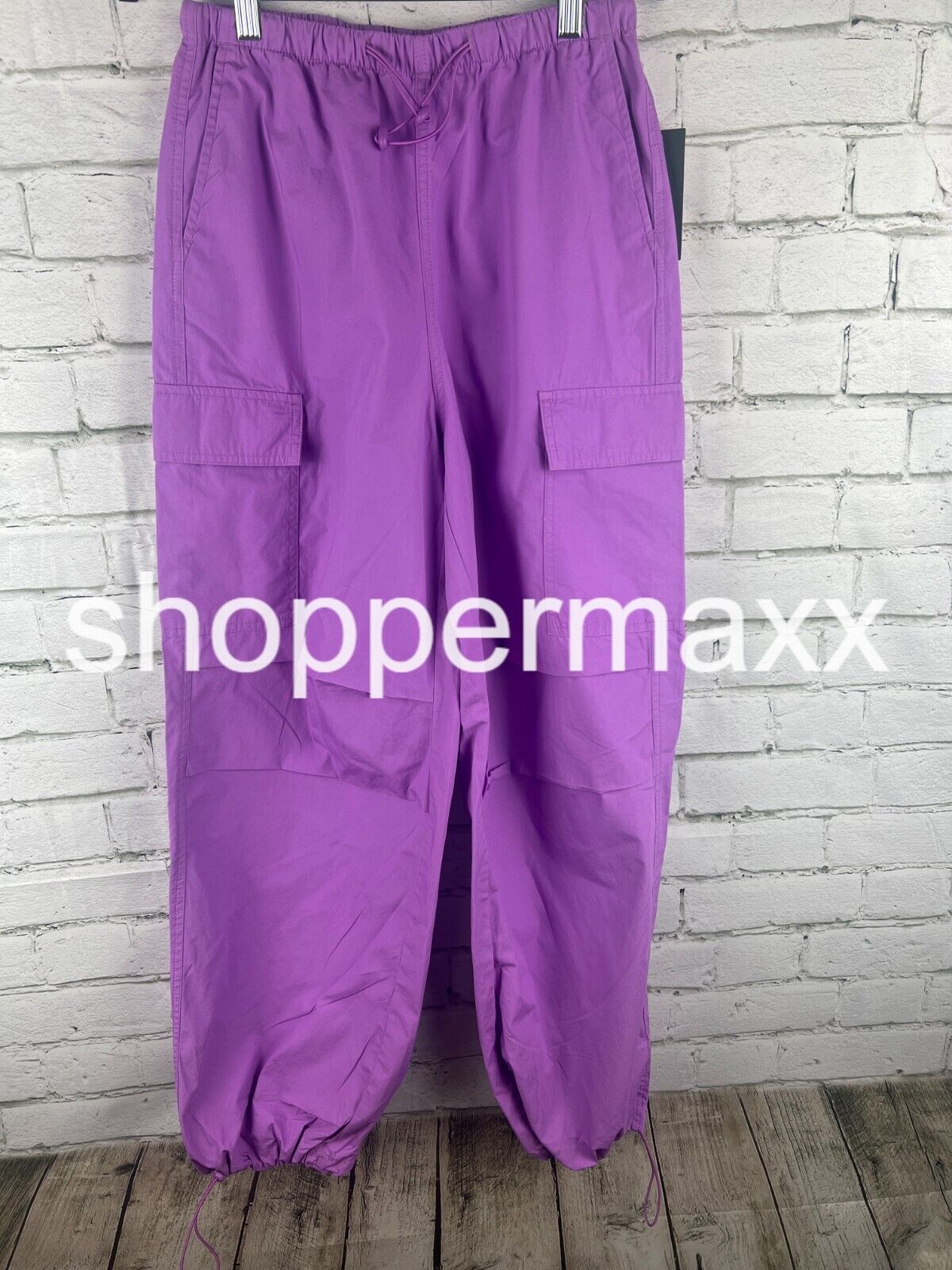 Women's High-Rise Cargo Parachute Pants - Wild Fable, Lavender, Size-X-Small