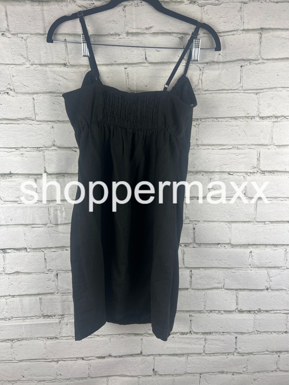 Women's Ruched Linen Slip Dress - Wild Fable, Color- Black, Size- SMALL