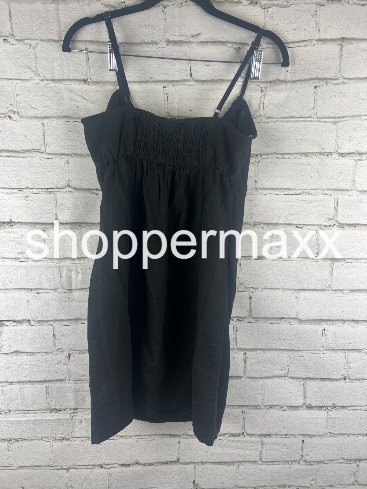 Women's Ruched Linen Slip Dress - Wild Fable, Color- Black, Size- SMALL