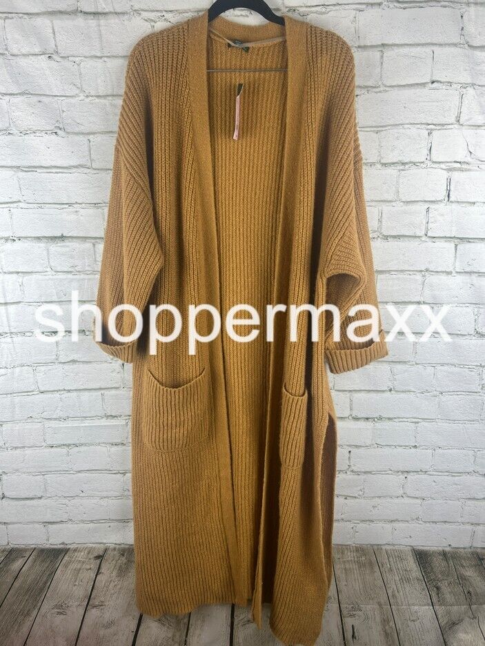 Women's Open-Front Oversized Duster - Wild Fable, Color-Brown, Size- XL