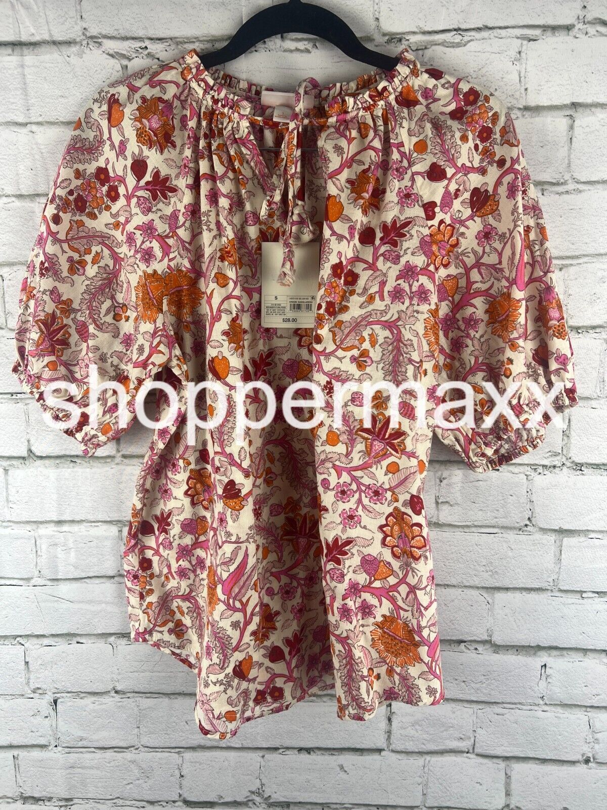 Women's Short Sleeve Top - Knox Rose, Magenta Floral, Size- Small
