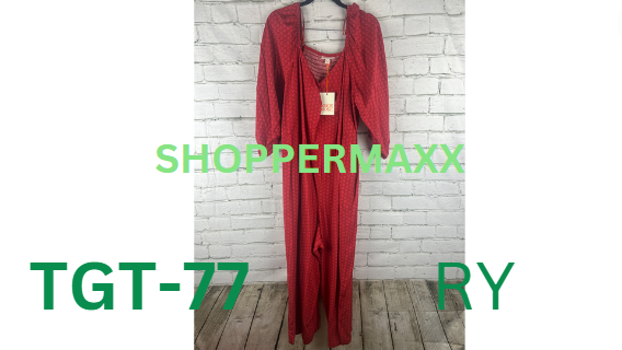 Women's Puff 3/4 Sleeve Jumpsuit - Knox Rose, Red Dot, XXL