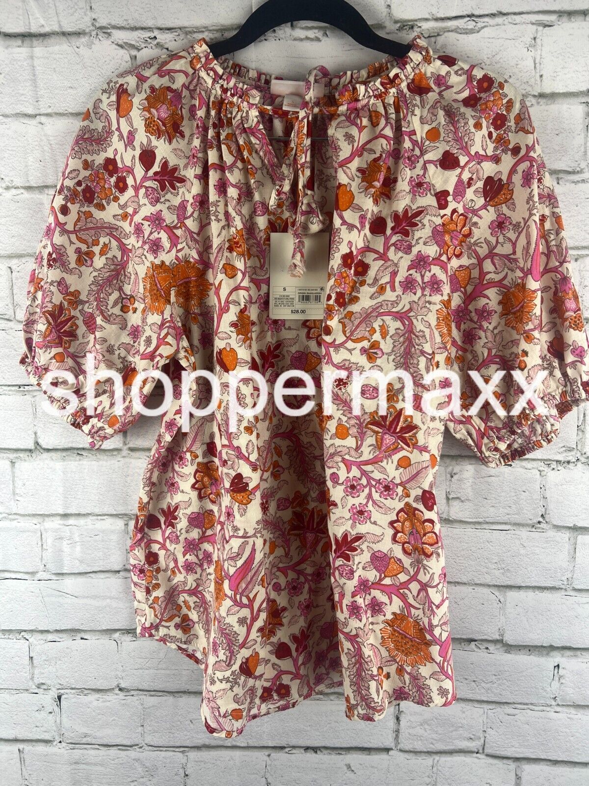 Women's Short Sleeve Top - Knox Rose, Magenta Floral, Size- Small