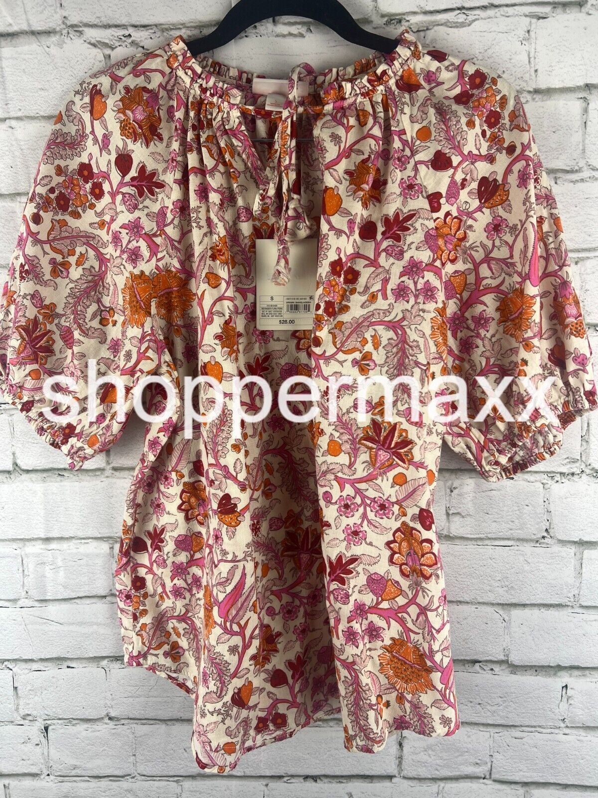 Women's Short Sleeve Top - Knox Rose, Magenta Floral, Size- Small
