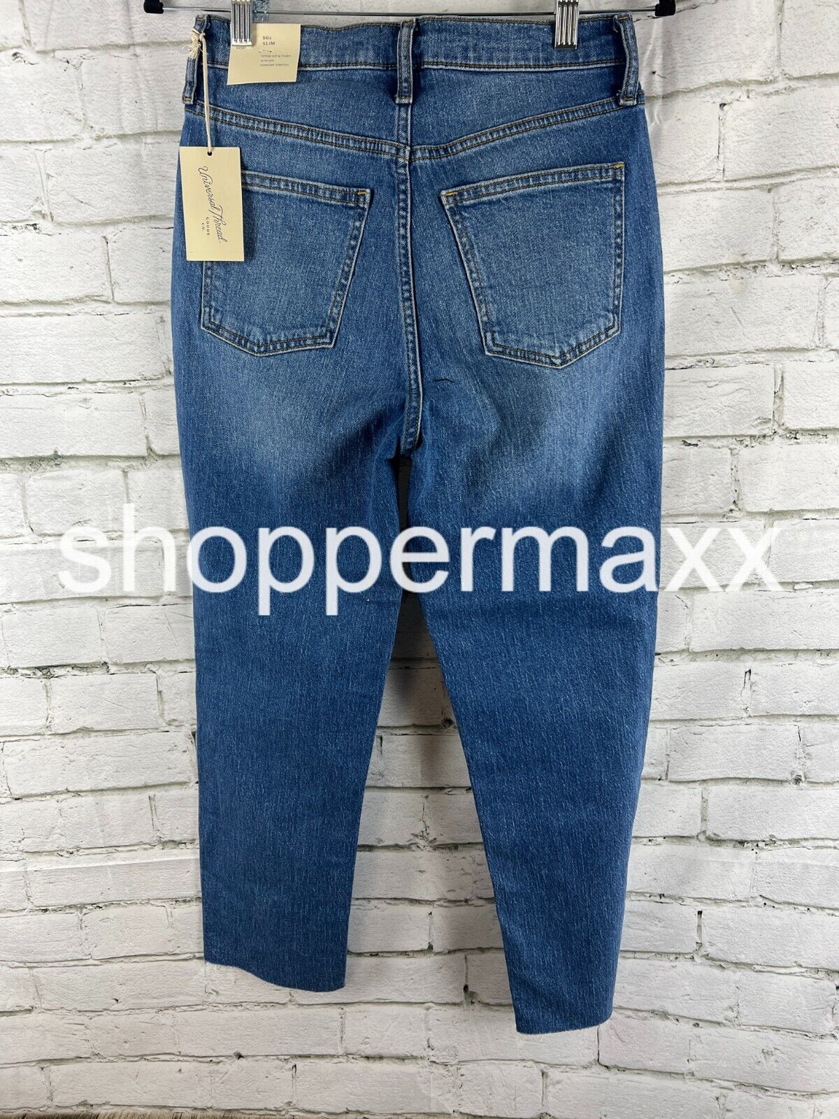 Women's High-Rise 90's Slim Jeans - Universal Thread, Medium Wash, Size- 4SHORT