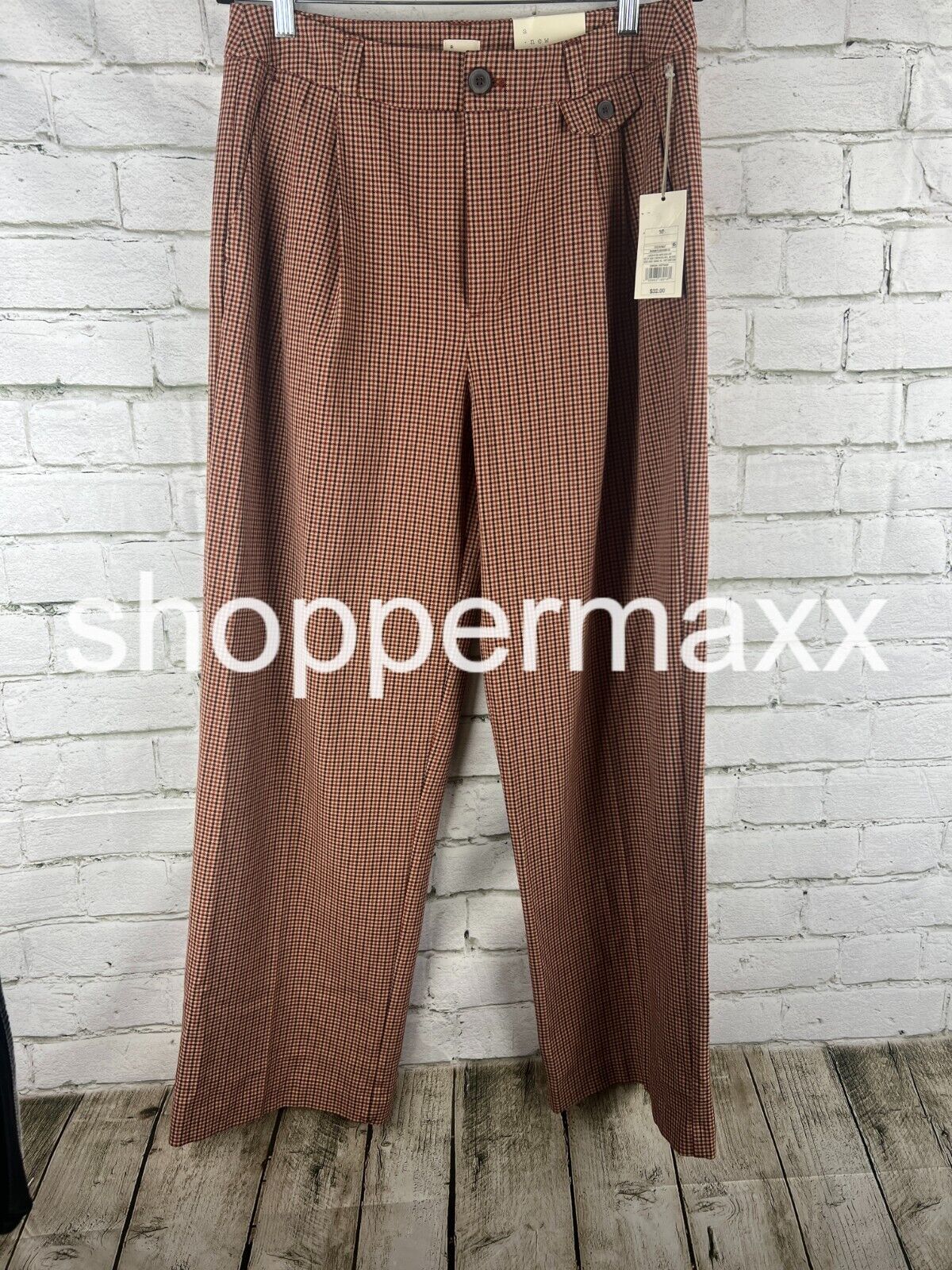 Women's High-Rise Relaxed Fit Full Length Baggy Wide Leg Trousers -A New Day, 10