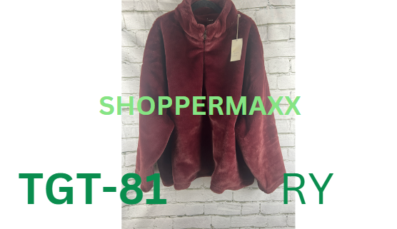 Women's Faux Fur Quarter Zip Sweatshirt - A New Day, Color- Burgundy, SIze- 4X