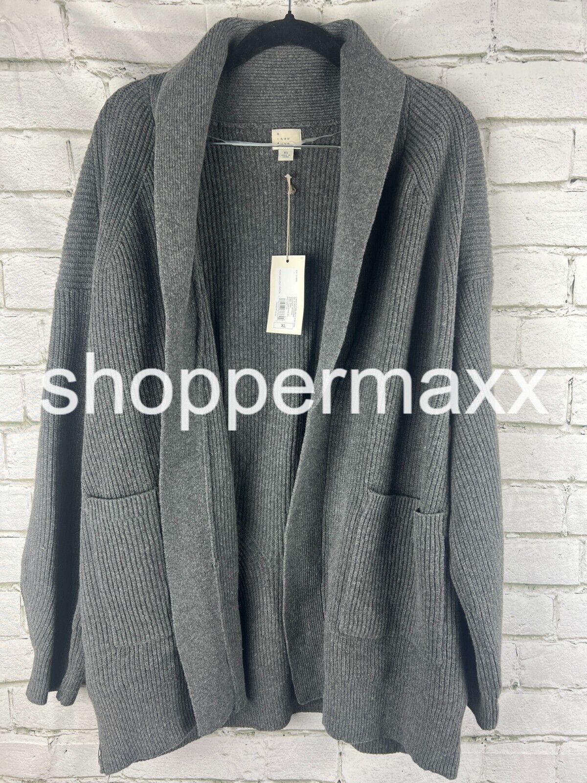 Women's Open Layering Cardigan - A New Day, Dark Gray, Size- XL