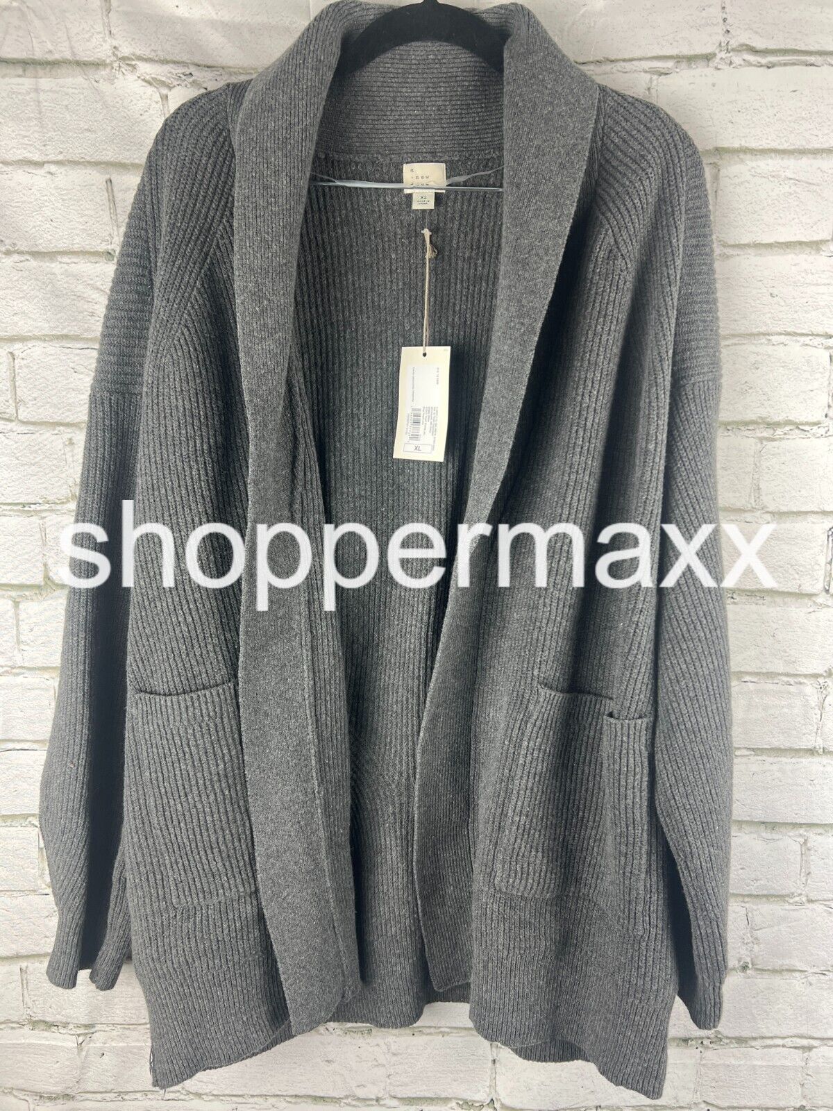 Women's Open Layering Cardigan - A New Day, Dark Gray, Size- XL