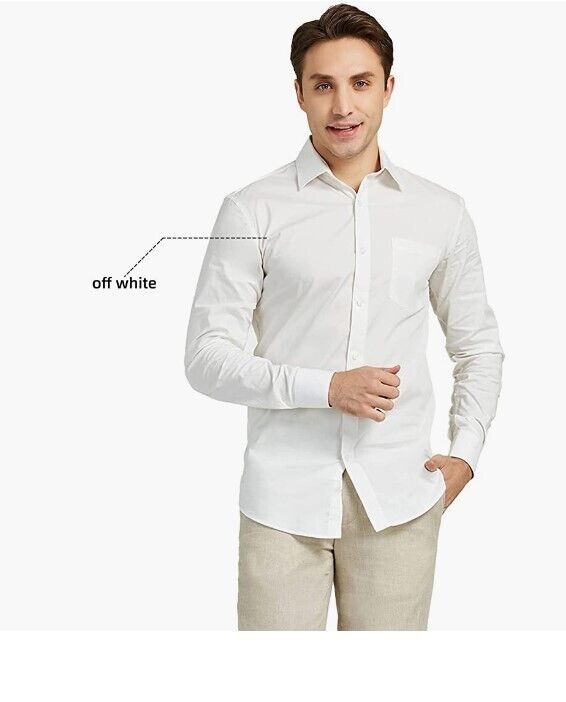 CILIVIO Men's Regular Fit Dress Shirt Long Sleeve Non-Iron Work Casual Shirt Men