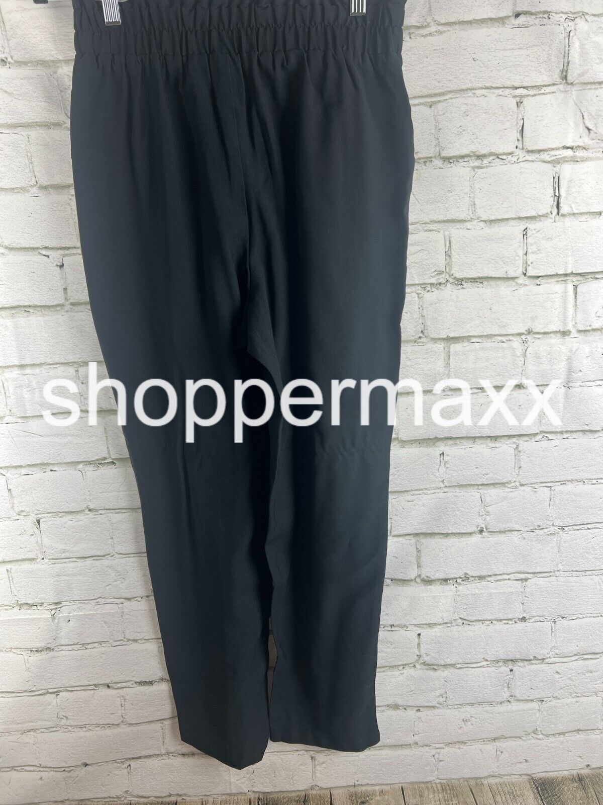 A New Day, Women's Black Solid Elastic Waist, Pull On Pants, BLACK, Size- S