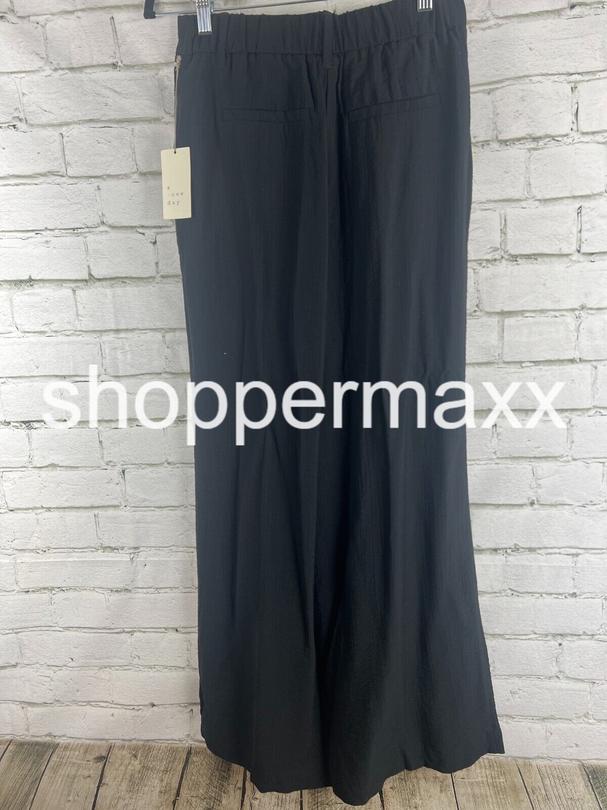 Women's High-Rise Wide Leg Pants - A New Day, Color- Black, Size- 14