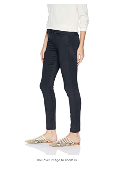 Daily Ritual Women's Stretch Sateen Skinny-Fit Pant, navy, 10