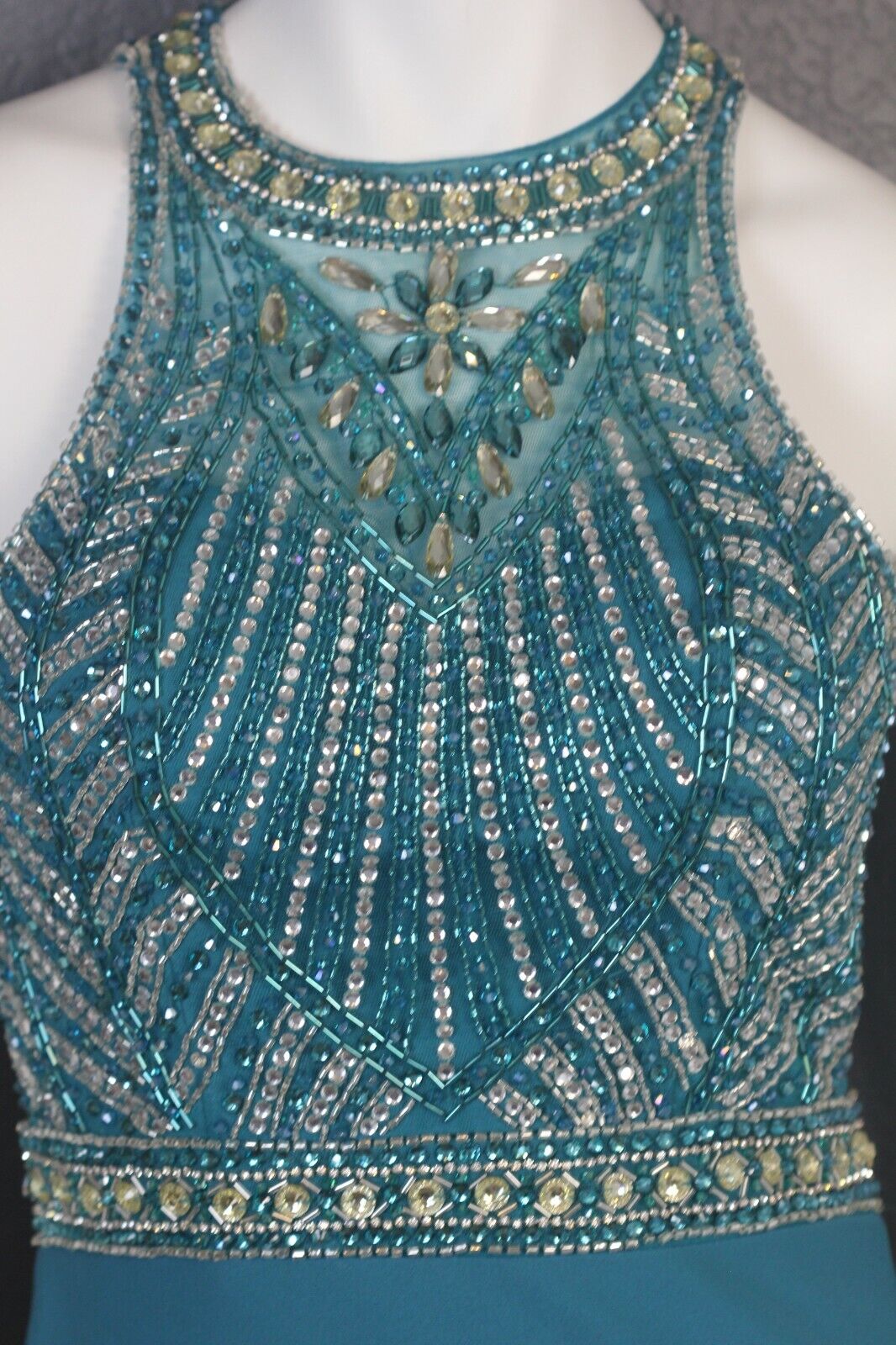 Bicici Coty Evening Bridal Pageant Prom Formal Dress Teal S PS15037