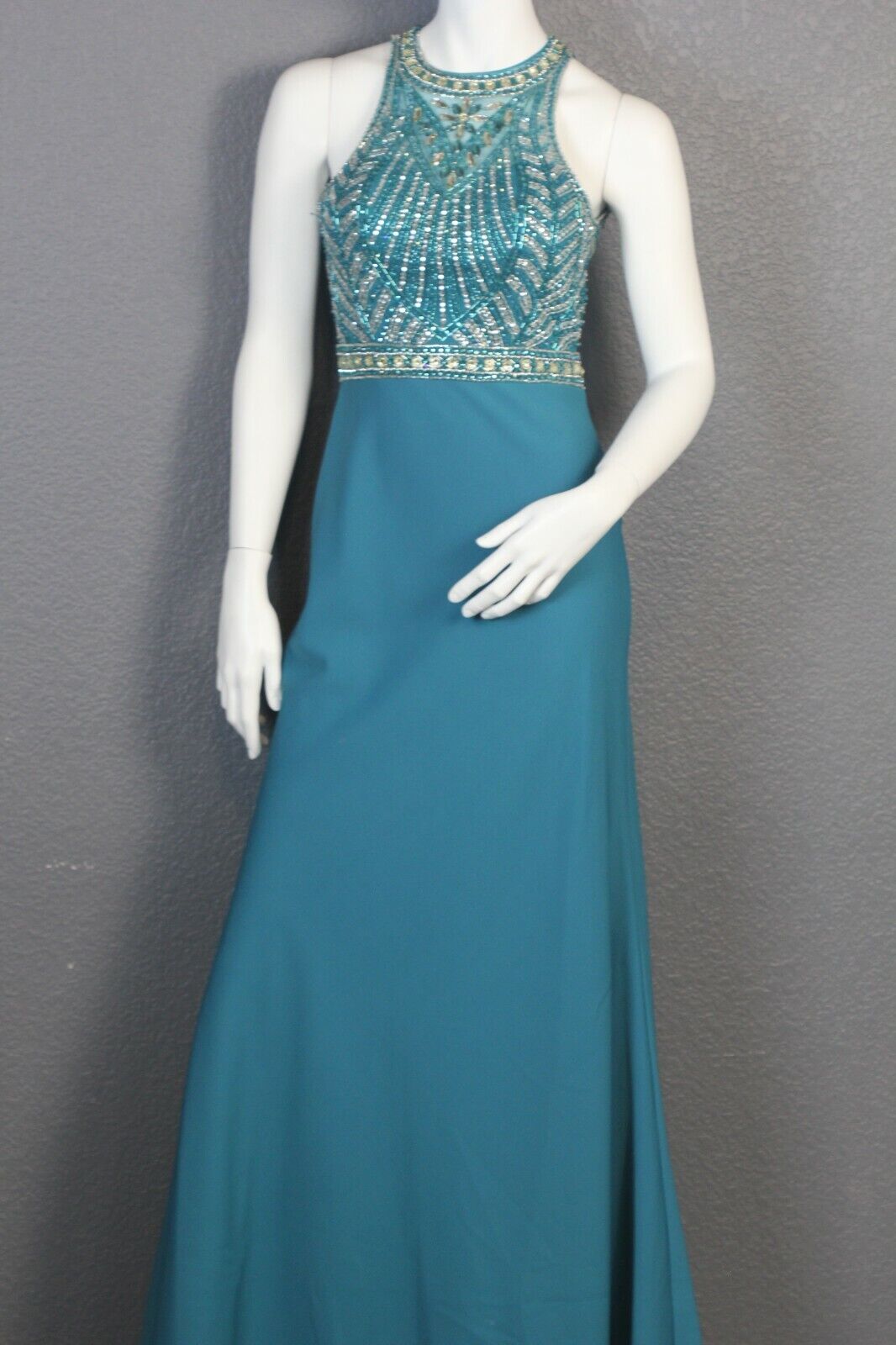 Bicici Coty Evening Bridal Pageant Prom Formal Dress Teal S PS15037