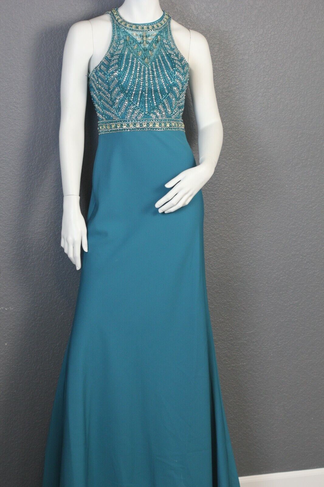 Bicici Coty Evening Bridal Pageant Prom Formal Dress Teal S PS15037