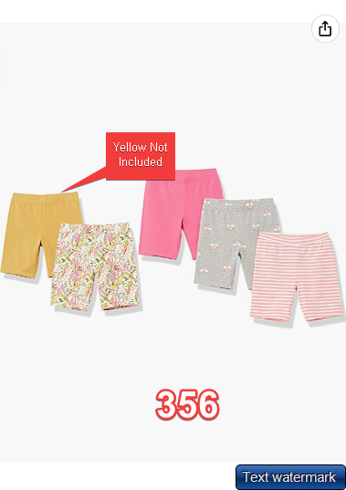 Essentials Girls' Cart-Wheel Short, Pack of 4, Floral/Rainbow, Large