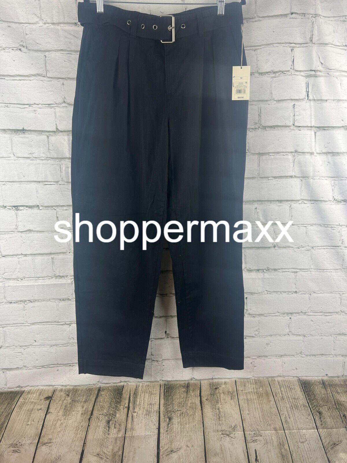 Women's High-Rise Tapered Ankle Chino Pants - A New Day, Black, Size 12