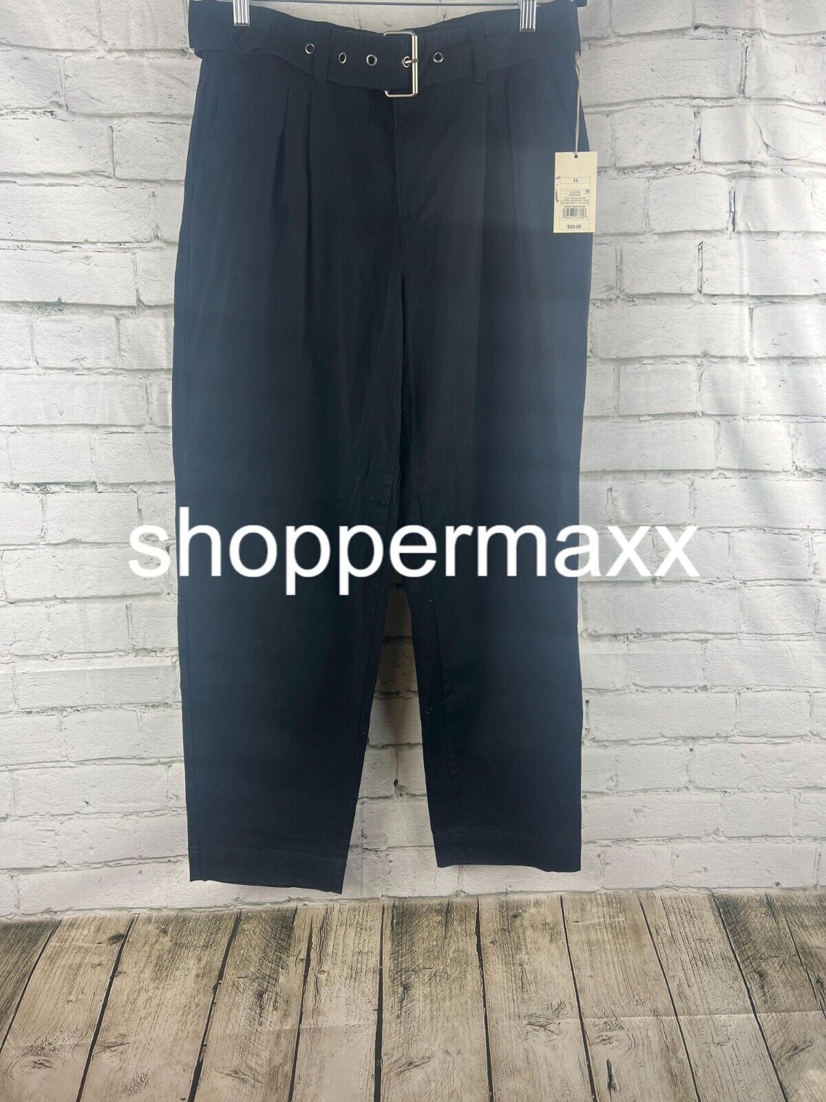 Women's High-Rise Tapered Ankle Chino Pants - A New Day, Black, Size 12