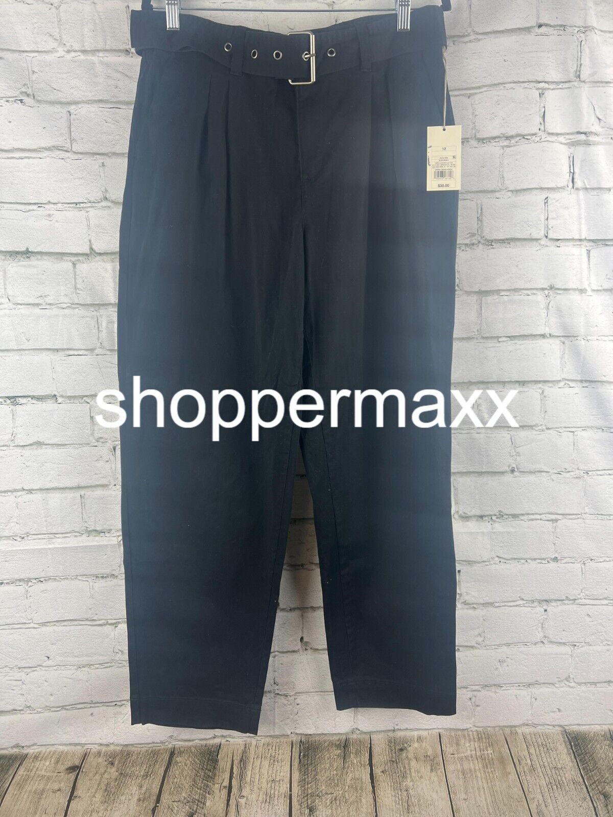 Women's High-Rise Tapered Ankle Chino Pants - A New Day, Black, Size 12