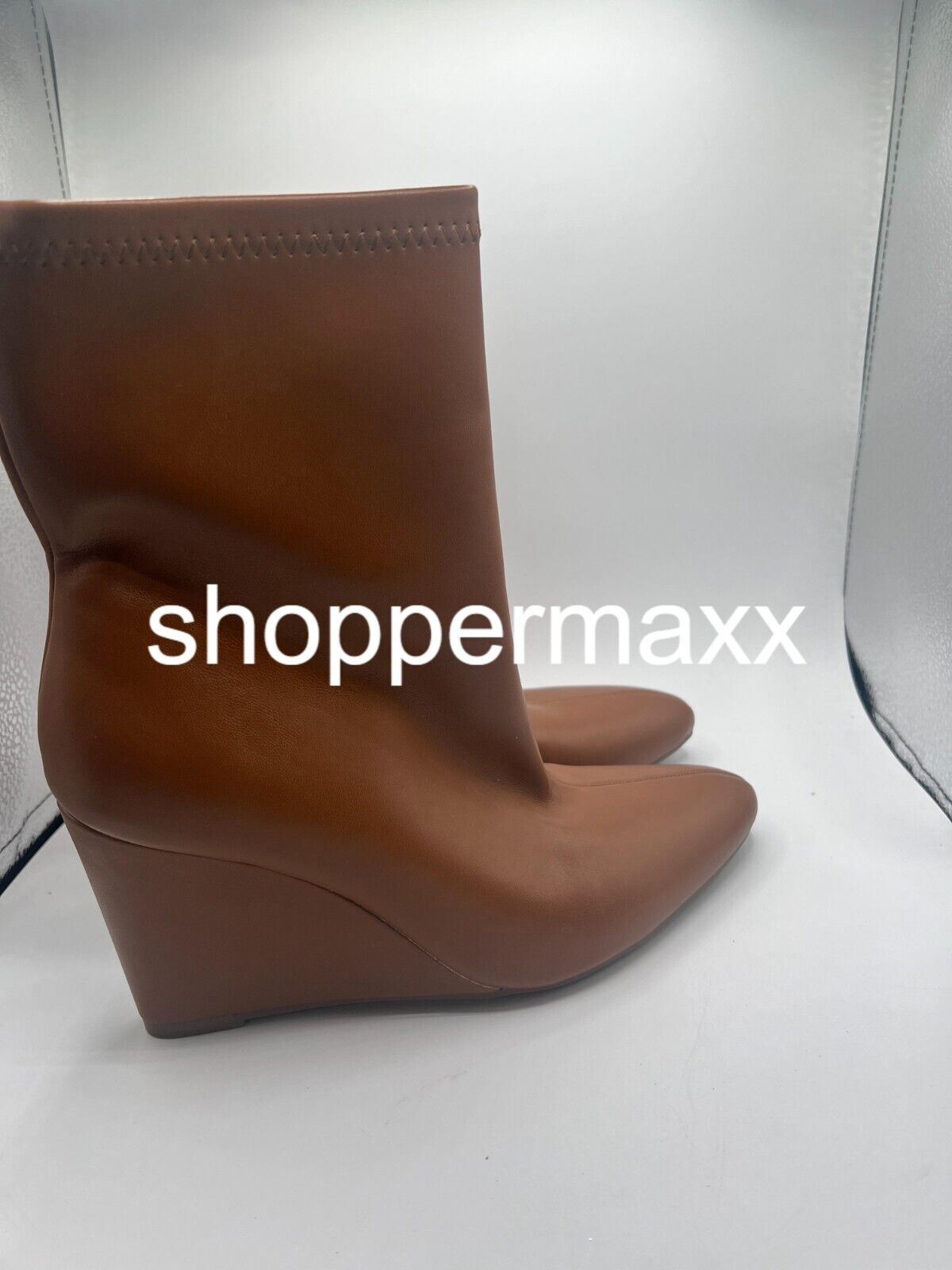 Women's Jocelyn Wedge Stretch Dress Boots - A New Day, Camel, Size 8.5