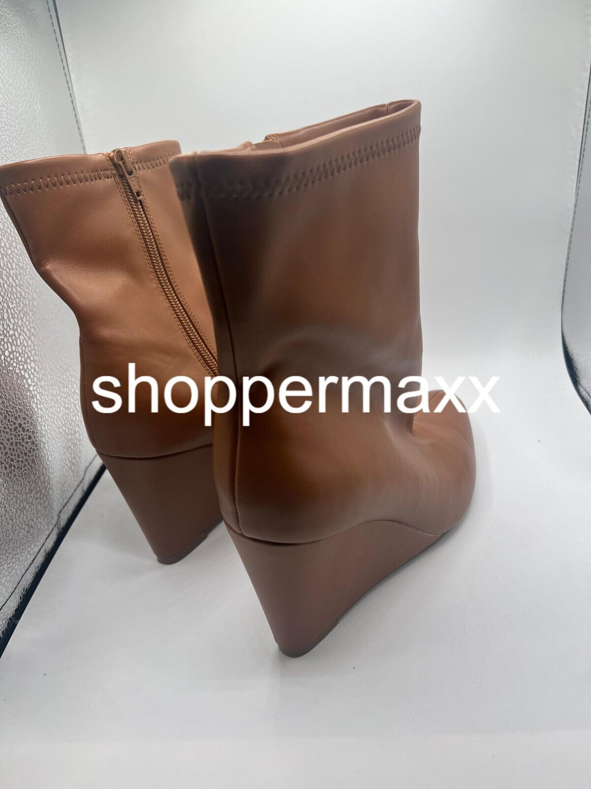 Women's Jocelyn Wedge Stretch Dress Boots - A New Day, Camel, Size 8.5