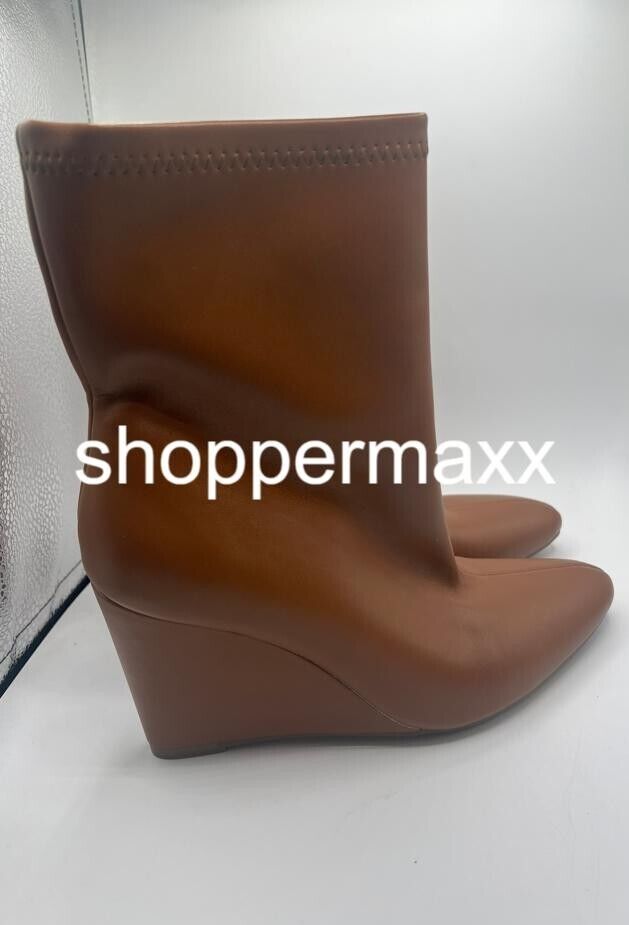 Women's Jocelyn Wedge Stretch Dress Boots - A New Day, Camel, Size 8.5