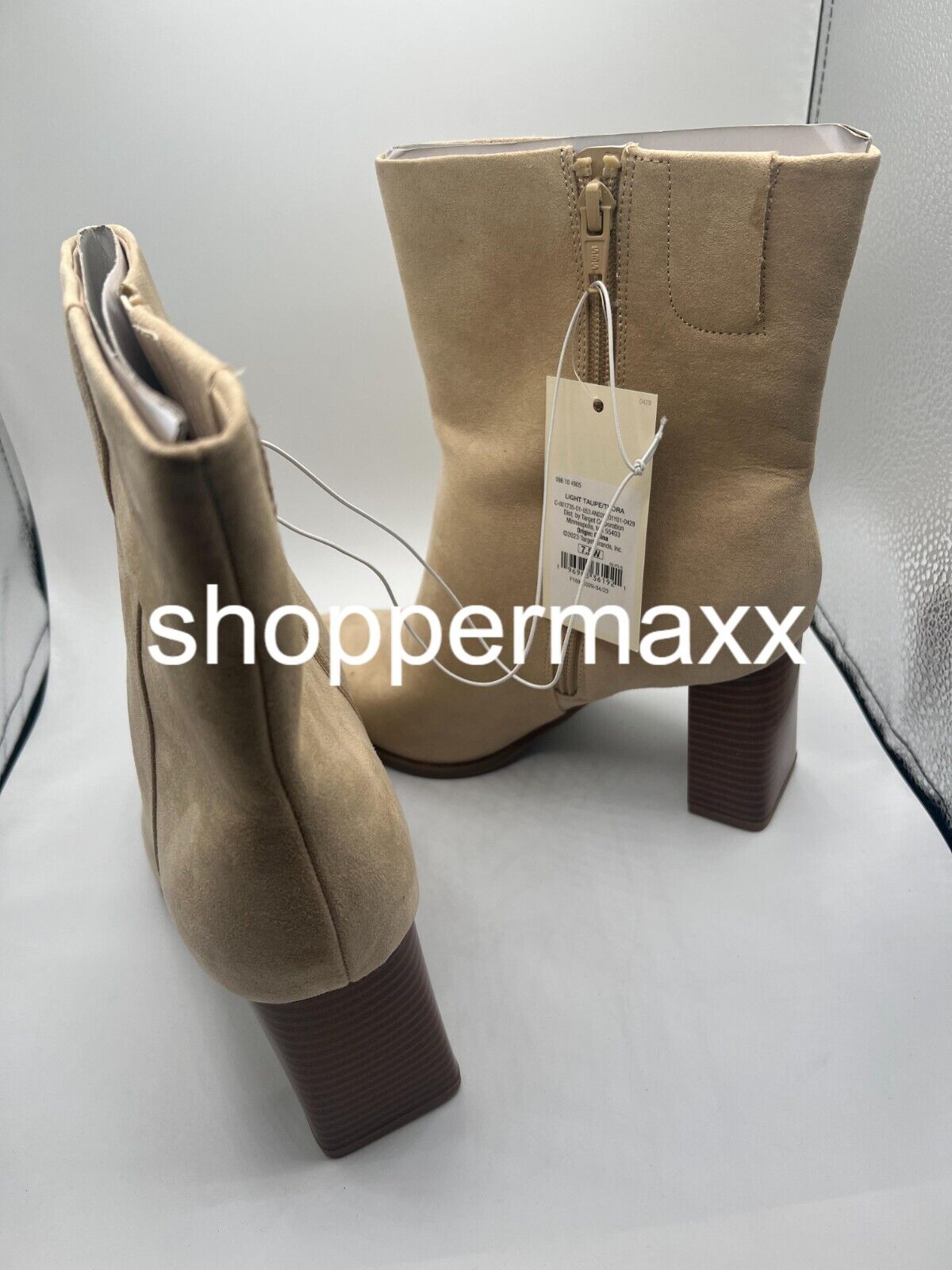 Women's Thora Wide Width Dress Boots - A New Day, Light Taupe, Size 7.5