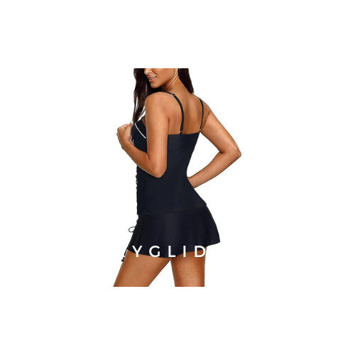 Yonique Women Underwire Swimsuits with Skirt Two Piece Swimwear Orange Floral XS