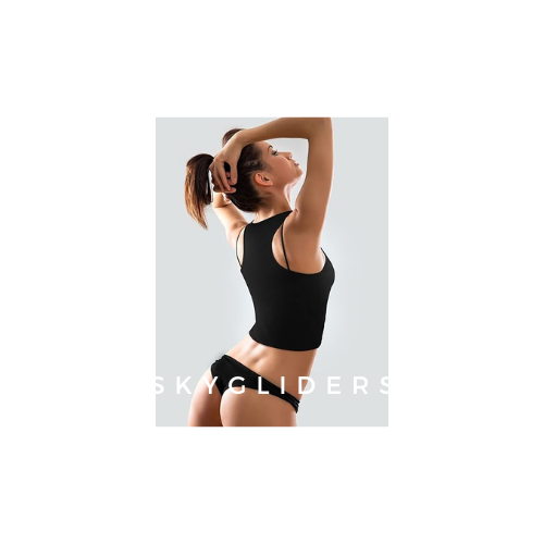 Boao 4 Pieces  Racerback Crop Top for Women (Black, White, Dark Chocolate) Large