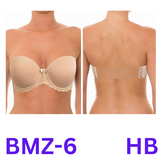 YANDW Strapless Lightly Padde Hook and Eye Coverage Bra Women Nude, 38DD/E