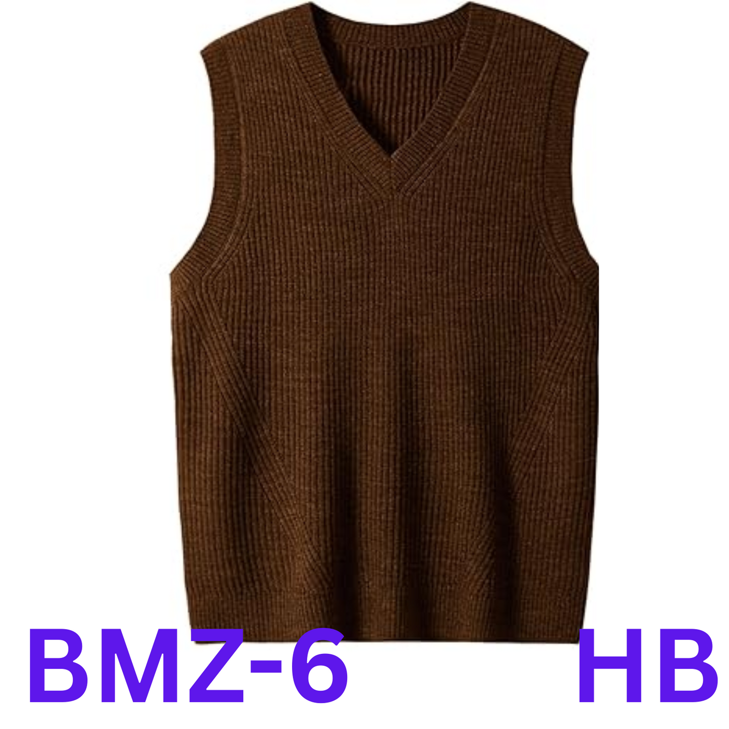 zhilifs Men's V-Neck Knitted Pullover Knitwear Vest  Sweater Tops, Chocolate, S