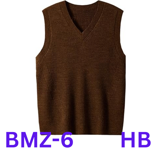 zhilifs Men's V-Neck Knitted Pullover Knitwear Vest  Sweater Tops, Chocolate, S