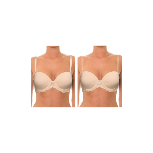 YANDW Strapless Lightly Padde Hook and Eye Coverage Bra Women Nude, 38DD/E