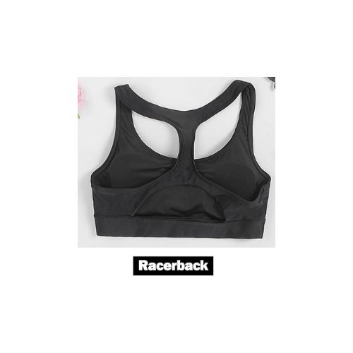 Women's Racerback Sports Swim Bra Workout Bra High Neck Bikini Tops Black, S