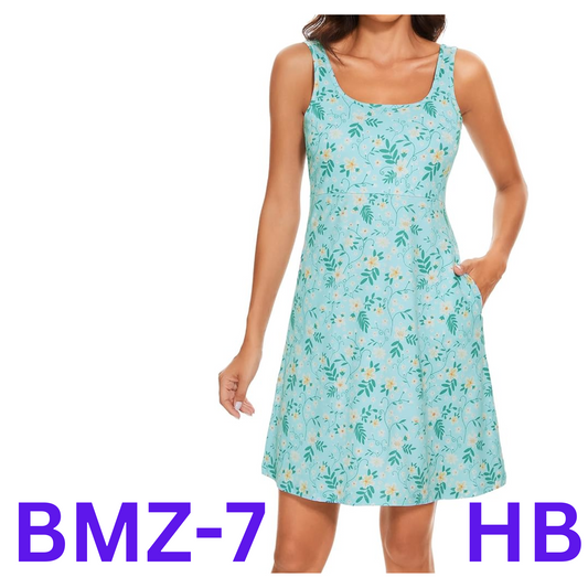 Women UPF 50+ Tank Dress A-Line with Pockets Breathable Quick Dry Mint Green 3XL