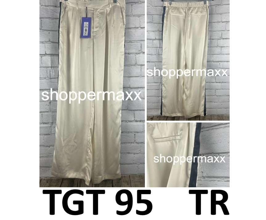 Women' Wide Leg Trousers- Future Collective w/ Kahlana Barfield, Brown Cream, XS