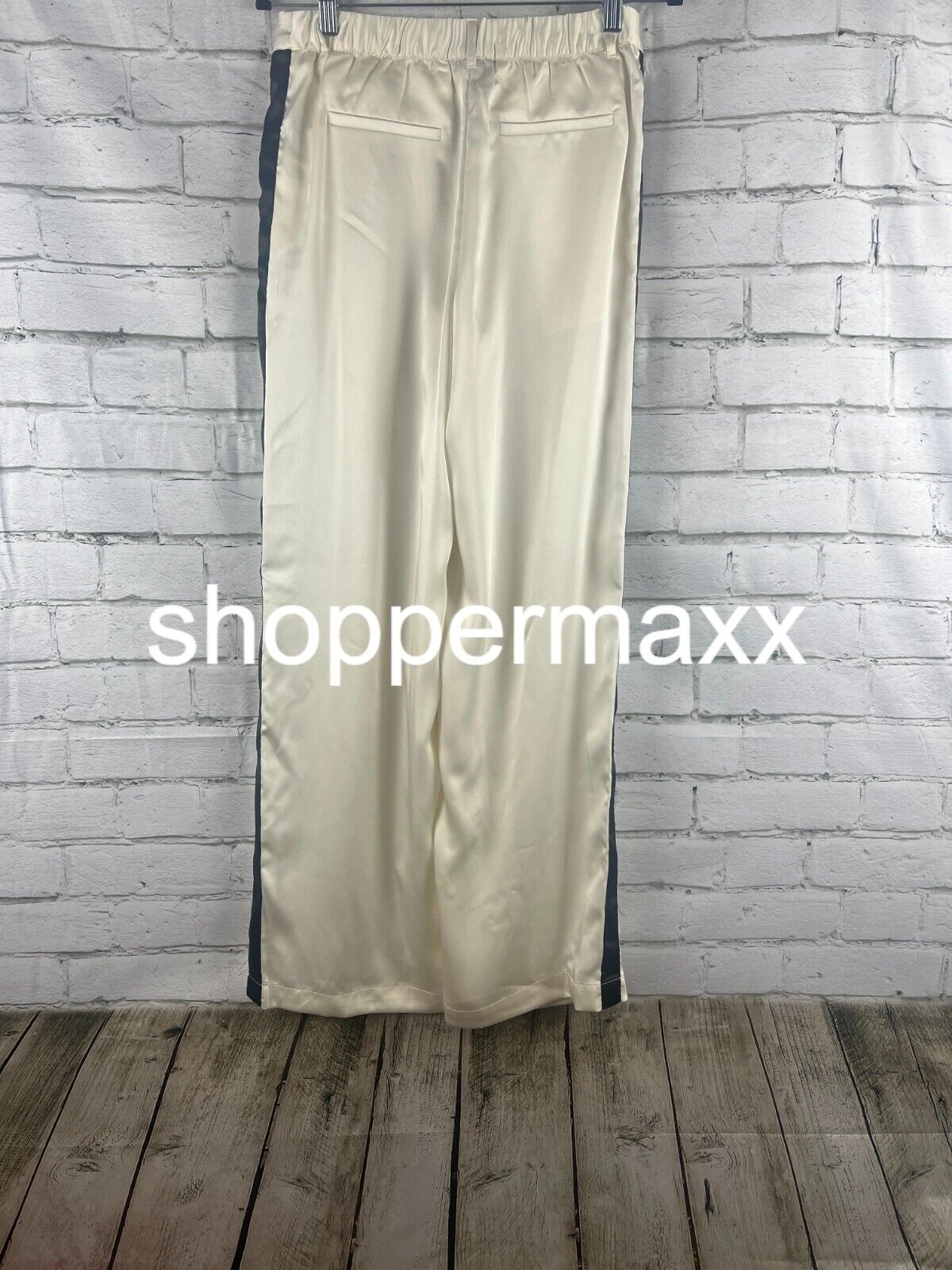 Women' Wide Leg Trousers- Future Collective w/ Kahlana Barfield, Brown Cream, XS