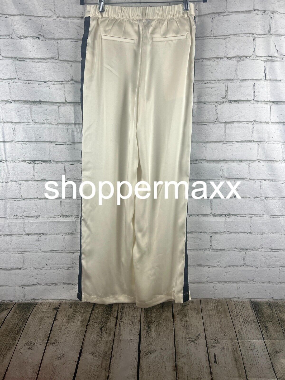Women' Wide Leg Trousers- Future Collective w/ Kahlana Barfield, Brown Cream, XS