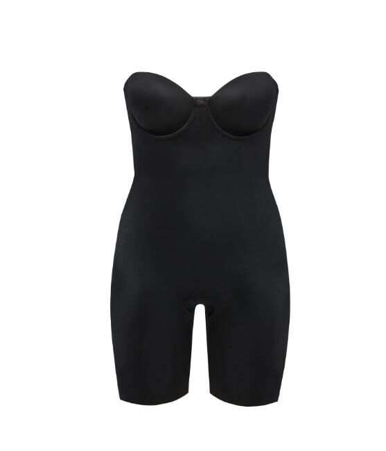 ASSETS by SPANX Women's Flawless Finish Strapless Cupped Bodysuit, Black, XL