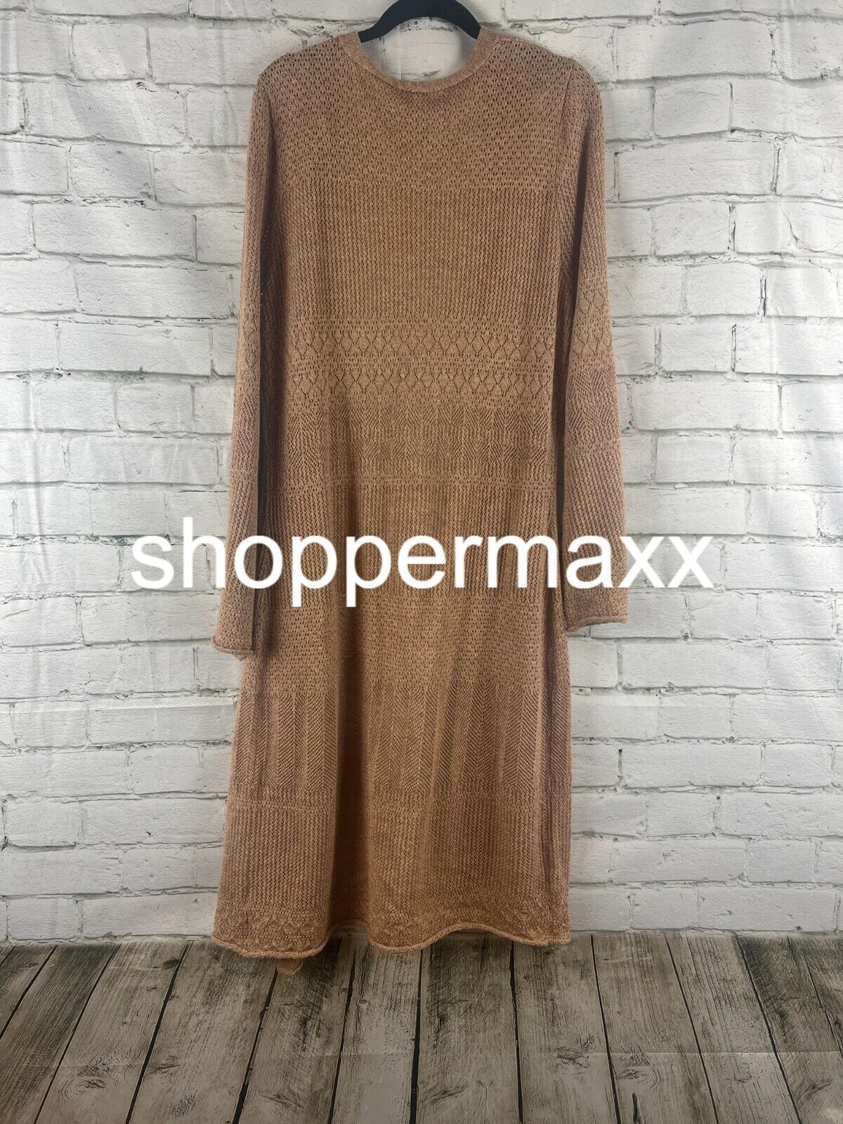 Women's Pointelle Duster Cardigan - Knox Rose, Tan, Medium