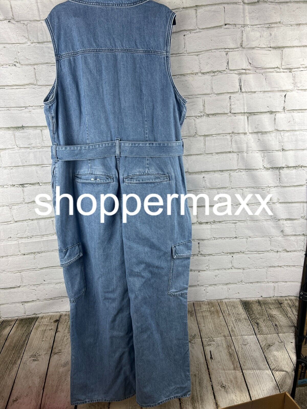 Women's Denim Cargo Jumpsuit - Universal Thread, Medium Wash, 20