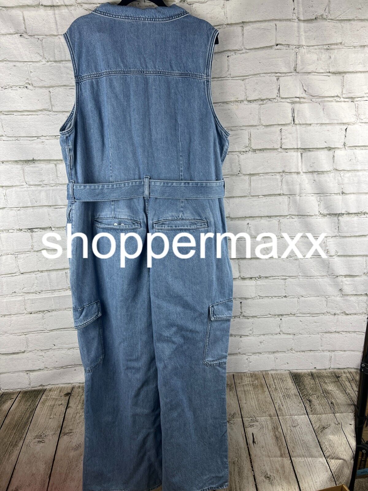 Women's Denim Cargo Jumpsuit - Universal Thread, Medium Wash, 20