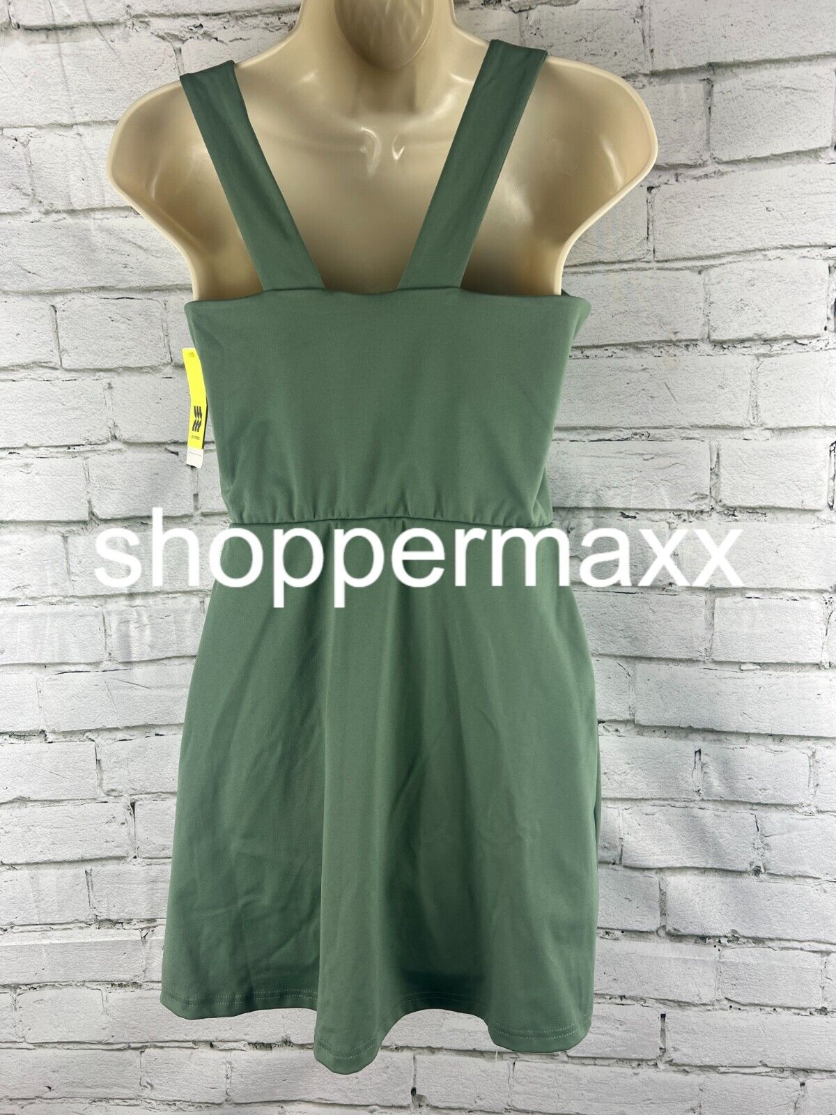 Women's Side-Slit Active Dress side pocket built in brief All in Motion Green, S