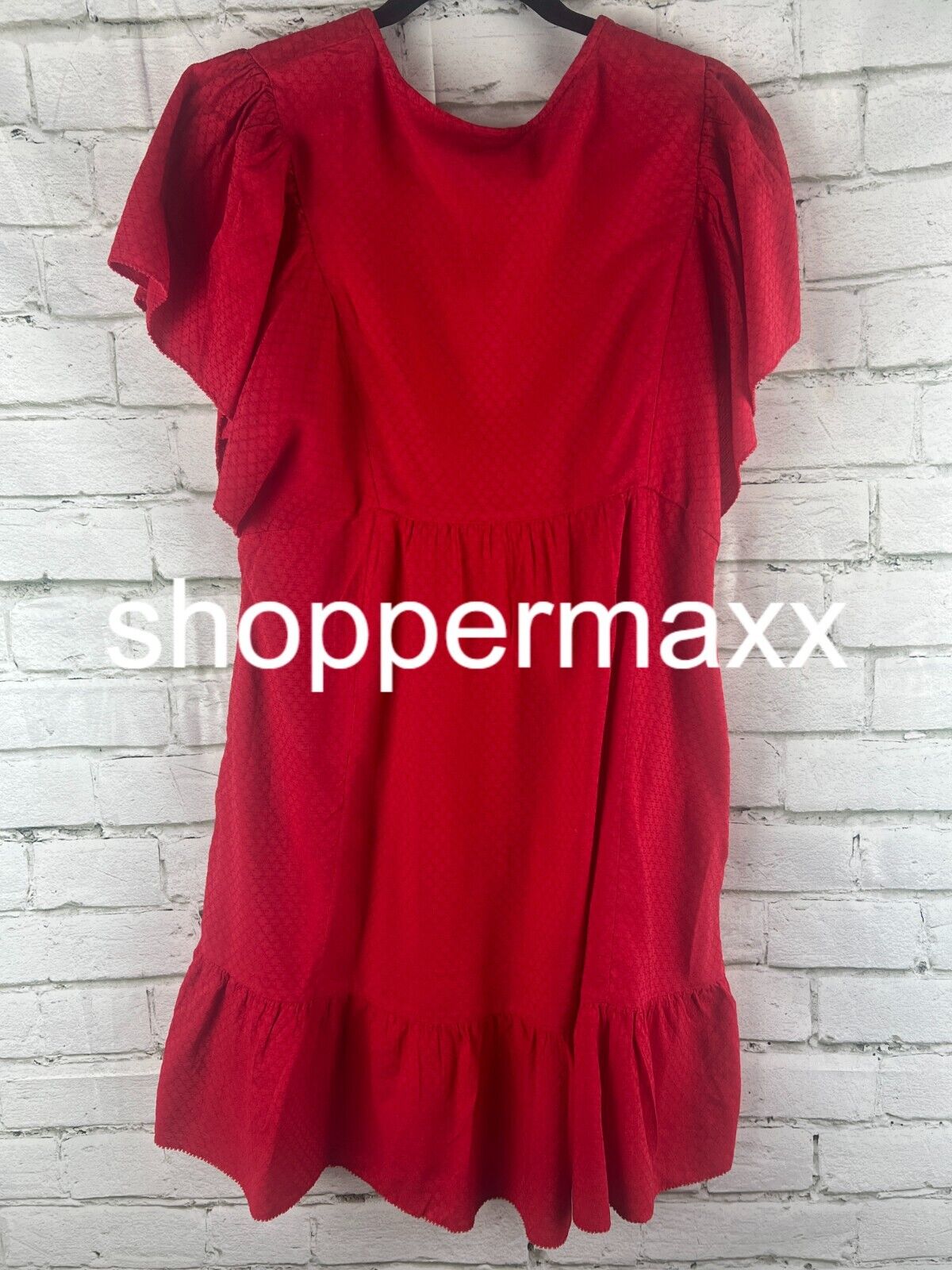 Women's Ruffle Short Sleeve A-Line Dress - Knox Rose, Red, S