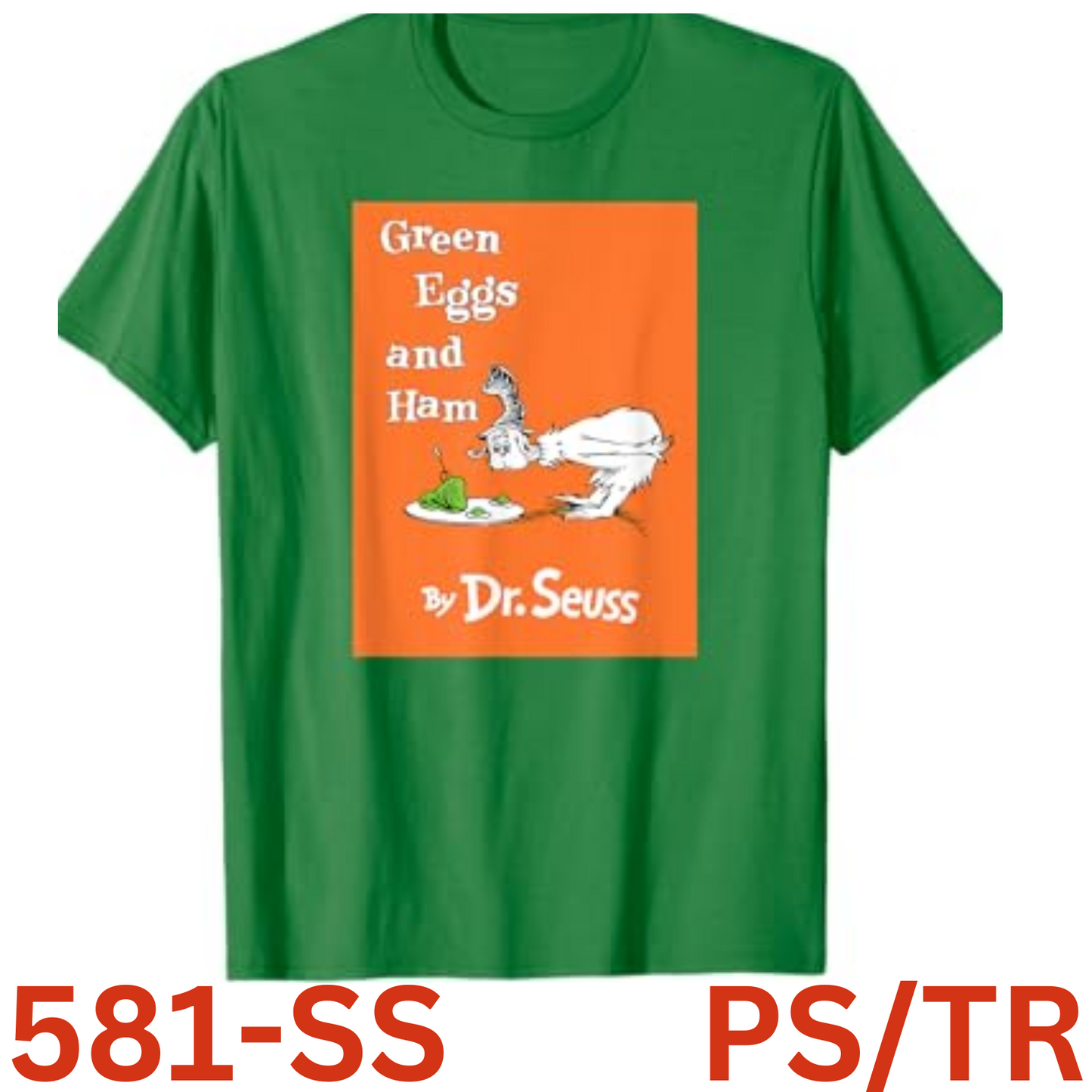 Dr. Seuss Green Eggs and Ham Book Cover T-Shirt Comfortable Stylish Green Male S