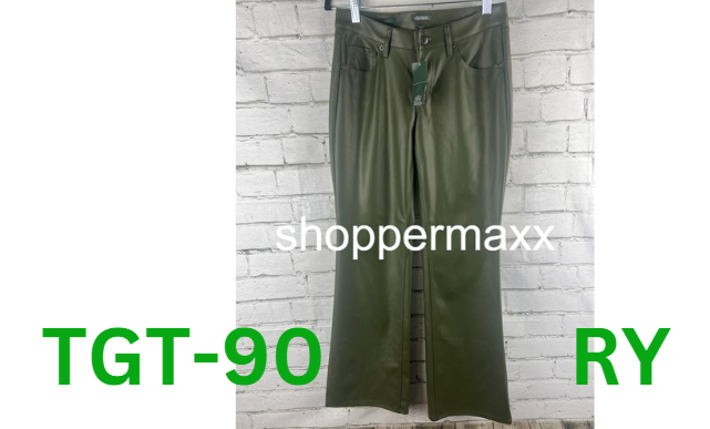 Women's Low-Rise Faux Leather Flare Pants - Wild Fable, Olive Green, 2