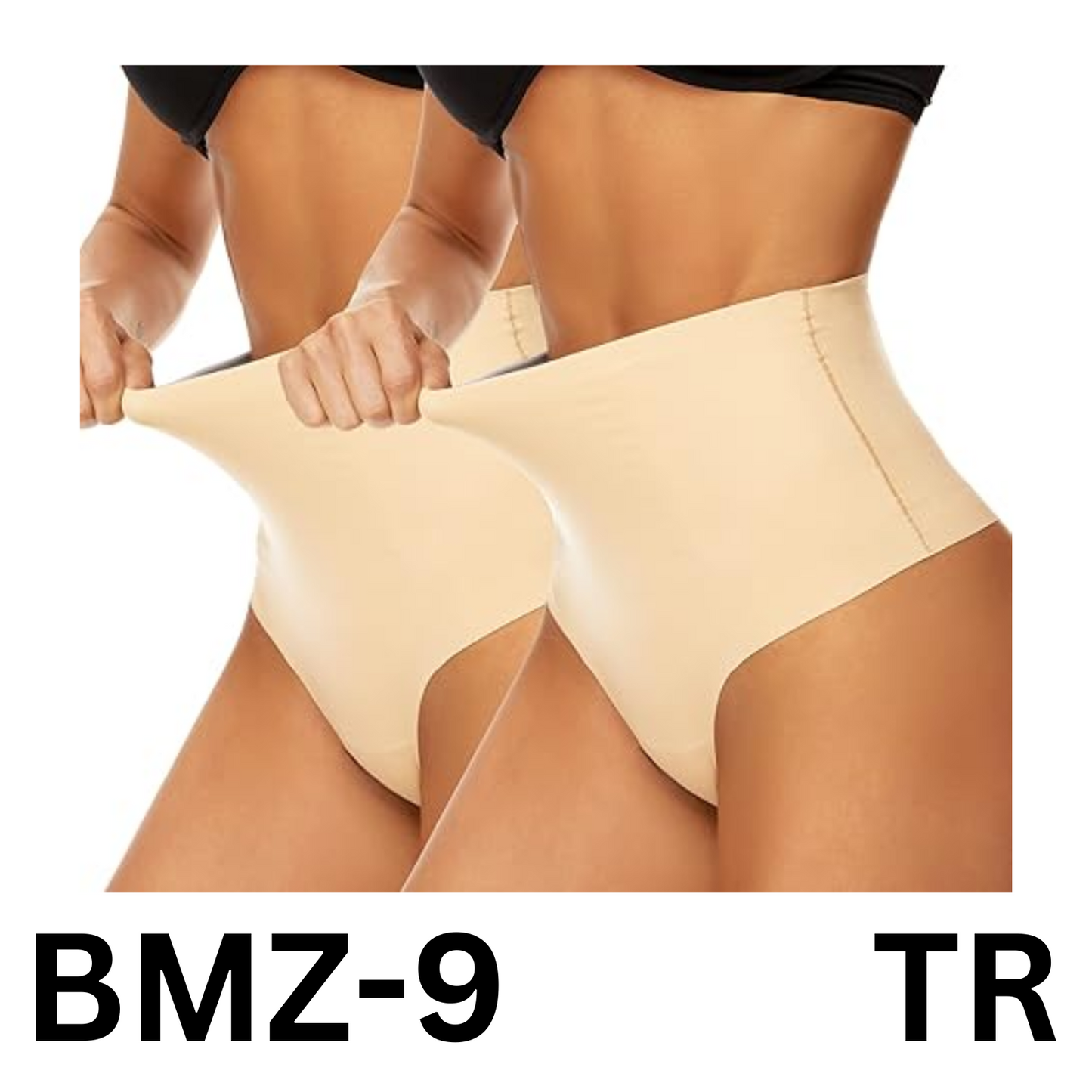 Wizshapor Women Tummy Control Thong Shaper Panty High Waist Shapewear, Beige, S