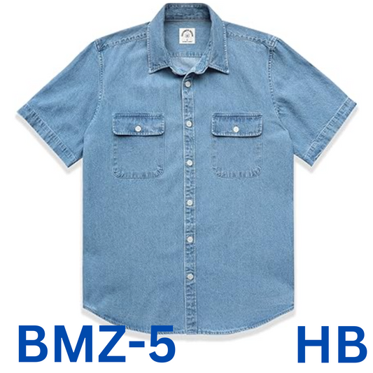 Dubinik Men' Short Sleeve Button Down Shirts Denim Short Sleeve Shirt Men, Small